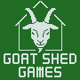 Goat Shed Games logo: a pixel art goat's head inside a shed